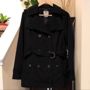 Womens Large Short Double Breasted Trench Jacket